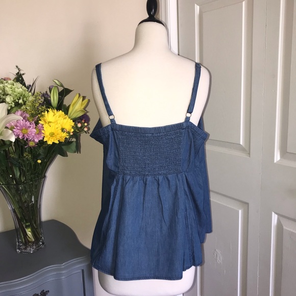 NWT Torrid Chambray Babydoll Top - Picture 4 of 5